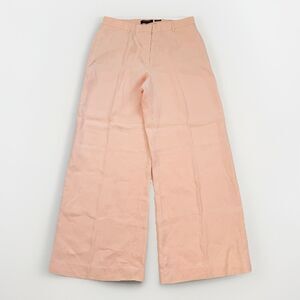 Lafayette 148 Dalton Wide Leg Linen Pants Size 12 Blush Pink Peach Minimalist